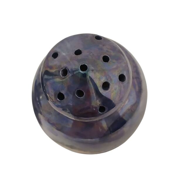 Antique Victorian Rose Salt & Pepper Shakers Blue Iridescent Noritake Japan VNTG - Picture 10 of 16